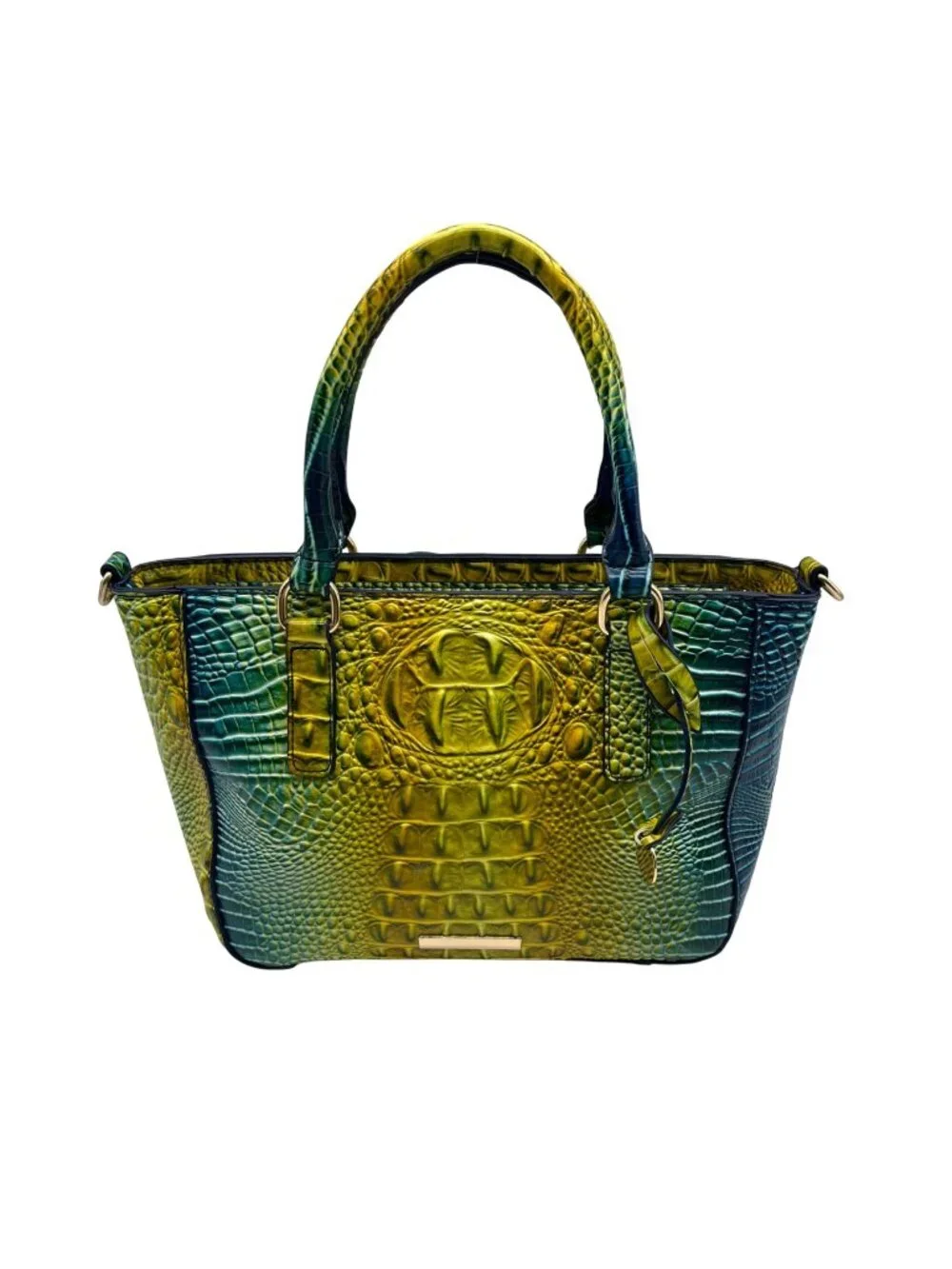 Unbranded Multi-Colored Faux Croc-Embossed Satchel Bag